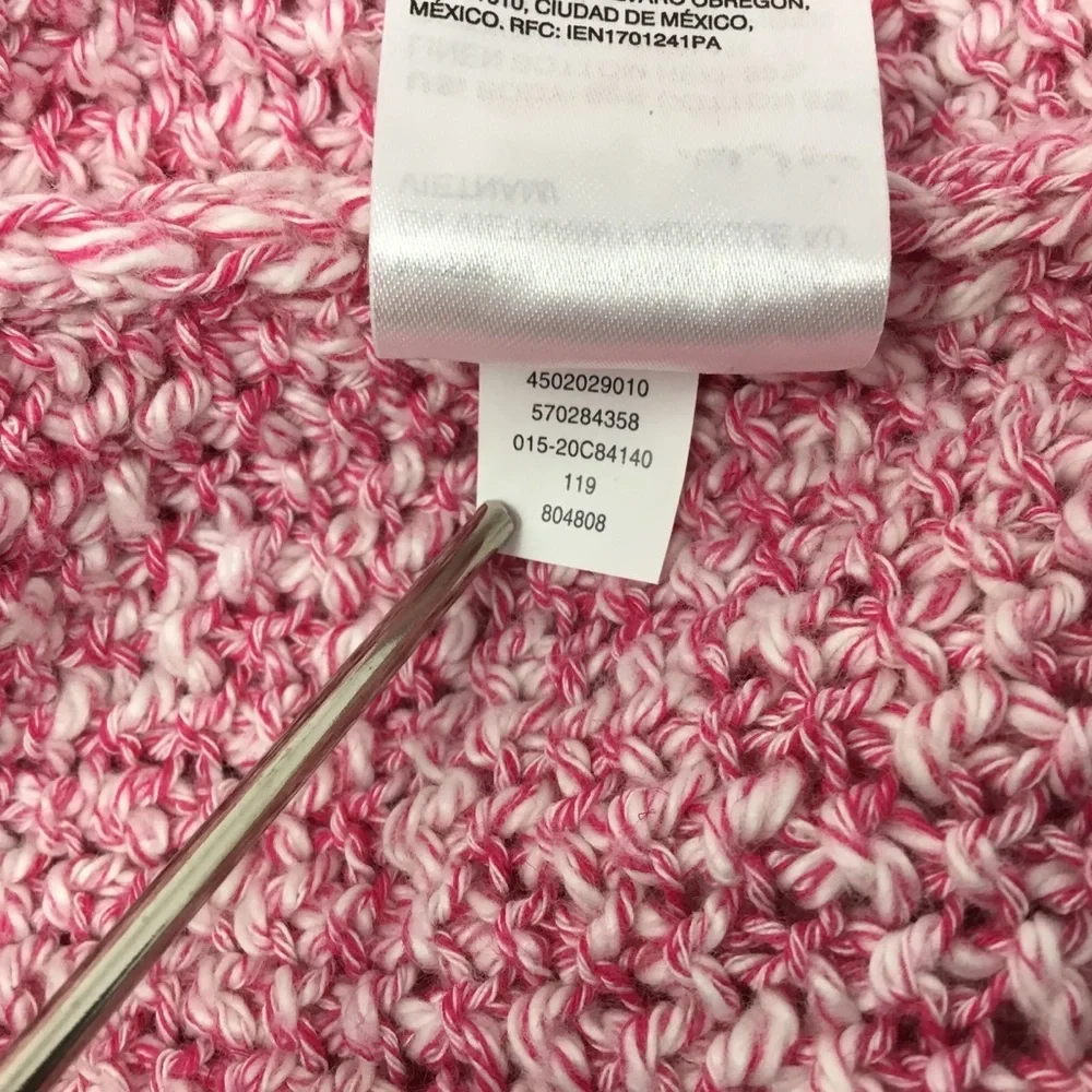 Chico's Pink Marled Cotton Linen Blend Loose Knit Sweater - Picture 9 of 9